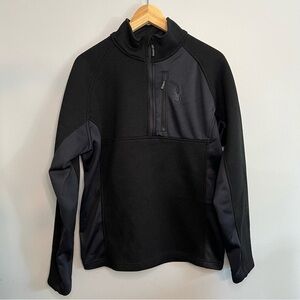 SPYDER Mens Size M Black Pullover Quarter Zip Mock Neck Sweatshirt Style 229517